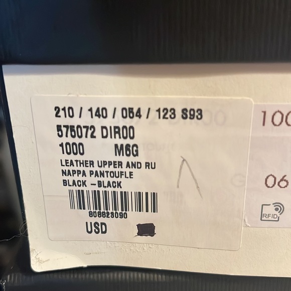 Gucci leather black slippers mens size US 6( Gucci size 6, women size US 8) new - Picture 16 of 16